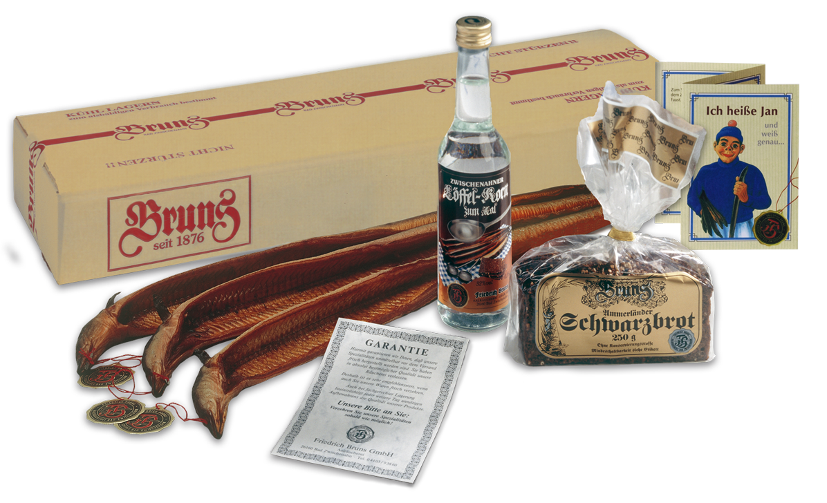 Feinste Spieker-Aale (500g) mit Brot, Korn